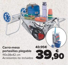 Oferta de Carro-mesa portasillas plegable por 39,9€ en Carrefour