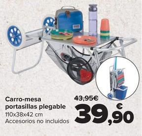 Oferta de Carro-mesa portasillas plegable por 39,9€ en Carrefour