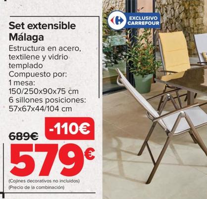Oferta de Set Extensible Málaga por 579€ en Carrefour