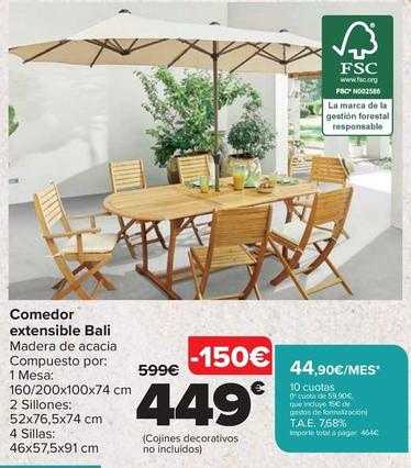Oferta de Comedor  extensible Bali por 449€ en Carrefour