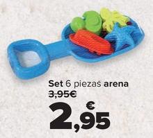 Oferta de Set 6 piezas arena por 2,95€ en Carrefour
