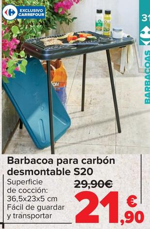 Oferta de Barbacoa Para Carbón Desmontable S20 por 21,9€ en Carrefour
