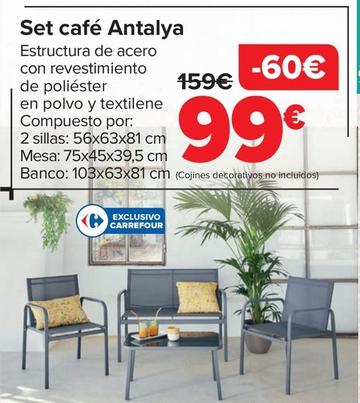 Oferta de Set café Antalya por 99€ en Carrefour