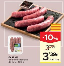 Oferta de Garriga - Botifarra Casolana De Porc por 3,39€ en Caprabo