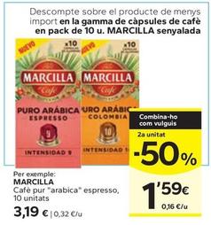 Oferta de Marcilla - Cafè Pur "Arabica" Espresso por 3,19€ en Caprabo
