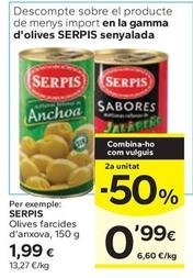 Oferta de Serpis - Olives Farcides D'Anxova por 1,99€ en Caprabo