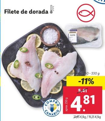 Oferta de Filete De Dorada por 4,81€ en Lidl