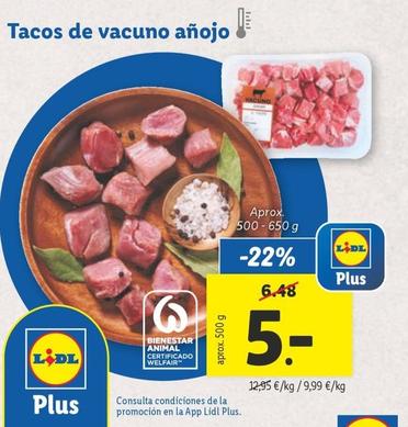 Oferta de Tacos De Vacuno Anojo  por 5€ en Lidl
