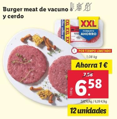Oferta de Burger Meat De Vacuno Y Cerdo por 6,58€ en Lidl