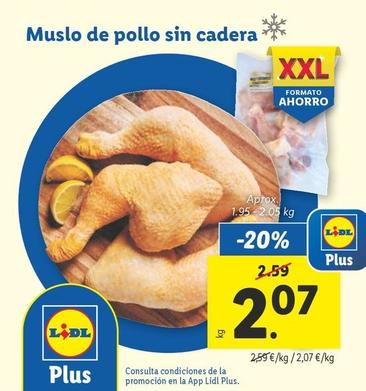 Oferta de Muslo De Pollo Sin Cadera por 2,07€ en Lidl
