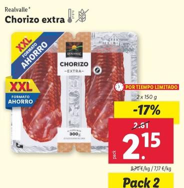 Oferta de Realvalle - Chorizo Extra por 2,15€ en Lidl