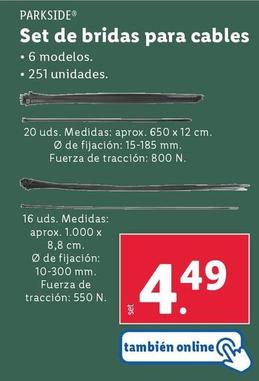 Oferta de Parkside - Set De Bridas Para Cables por 4,49€ en Lidl