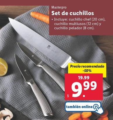 Oferta de MasterPro - Set De Cuchillos  por 9,99€ en Lidl