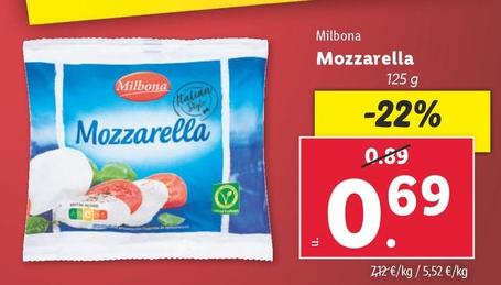 Oferta de Milbona - Mozzarella por 0,69€ en Lidl