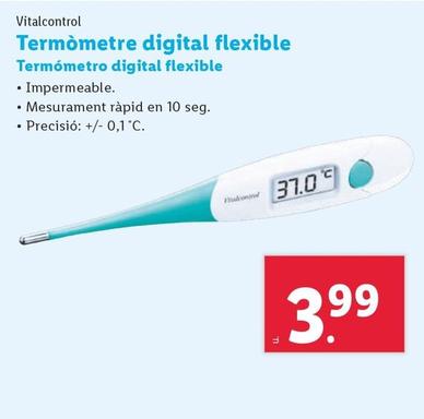 Oferta de Vitalcontrol - Termómetro Digital Flexible por 3,99€ en Lidl