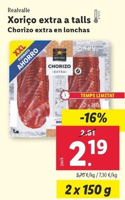 Oferta de Realvalle - Chorizo Extra En Lonchas por 2,19€ en Lidl