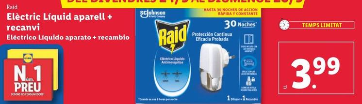 Oferta de Raid - Electrico Liquido Aparato + Recambio por 3,99€ en Lidl