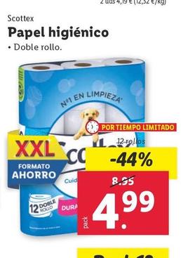 Oferta de Scottex - Papel Higiénico por 4,99€ en Lidl