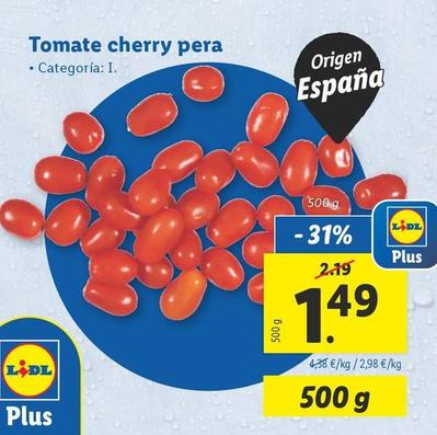 Oferta de Tomate Cherry Pera por 1,49€ en Lidl