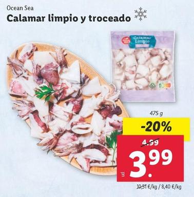 Oferta de Ocean Sea - Calamar Limpio Y Troceado por 3,99€ en Lidl