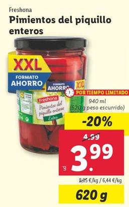 Oferta de Freshona - Pimientos Del Piquillo Enteros por 3,99€ en Lidl