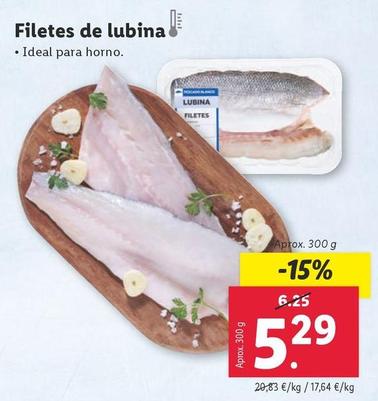 Oferta de Filetes De Lubina por 5,29€ en Lidl