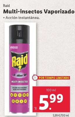 Oferta de Raid - Multi-Insectos Vaporizado por 5,99€ en Lidl