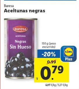 Oferta de Baresa - Aceitunas Negras por 0,79€ en Lidl