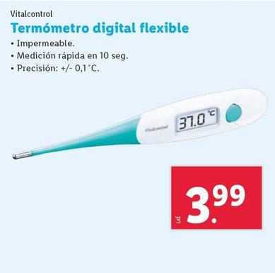 Oferta de Vitalcontrol - Termómetro Digital Flexible por 3,99€ en Lidl