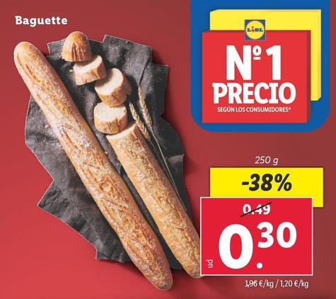 Oferta de Baguette por 0,3€ en Lidl