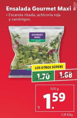 Oferta de Ensalada Gourmet Maxi por 1,59€ en Lidl