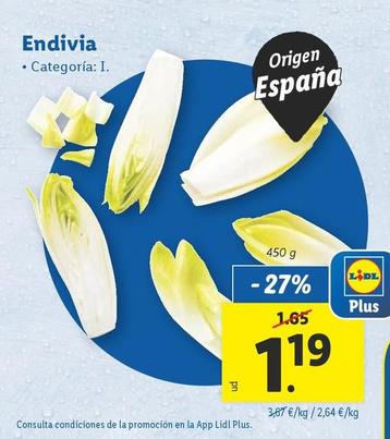 Oferta de Endivia por 1,19€ en Lidl