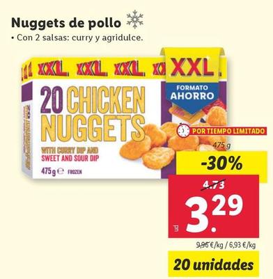 Oferta de Nuggets De Pollo por 3,29€ en Lidl
