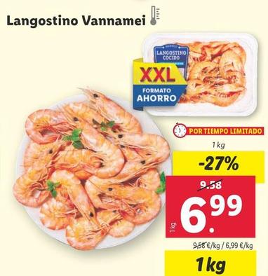 Oferta de Langostino Vannamei por 6,99€ en Lidl