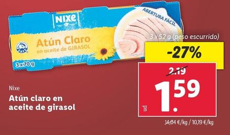 Oferta de Nixe - Atun Claro En Aceite De Girasol por 1,59€ en Lidl