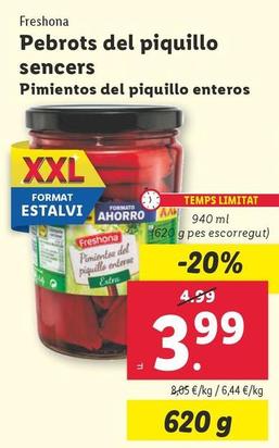 Oferta de Freshona - Pimientos Del Piquillo Enteros por 3,99€ en Lidl