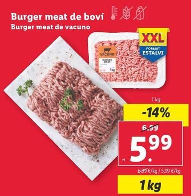 Oferta de Burger Meat De Vacuno por 5,99€ en Lidl
