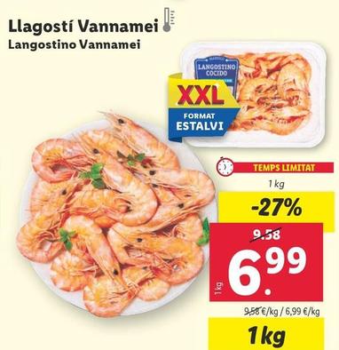 Oferta de Langostino Vannamei por 6,99€ en Lidl