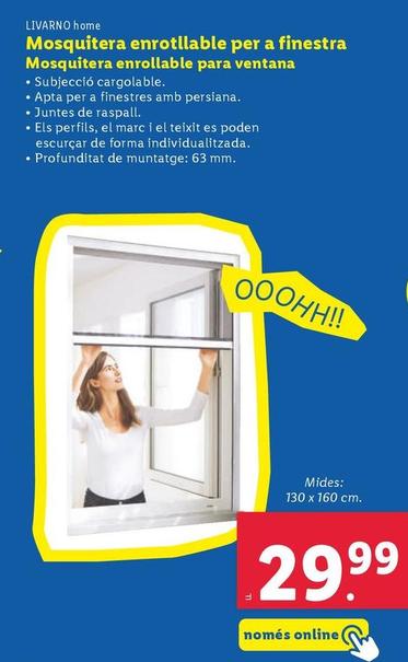 Oferta de Livarno Home - Mosquitera Enrollable Para Ventana por 29,99€ en Lidl