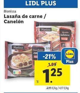 Oferta de Monissa - Lasana De Carne / Canelon por 1,25€ en Lidl