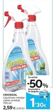 Oferta de Cristasol - Liquid Per Netejar Vidres Antibaf por 2,59€ en Caprabo