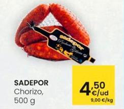 Oferta de Sadepor - Chorizo por 4,5€ en Eroski