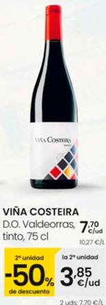 Oferta de Vina Costeira - D.O.Valdeorras,Tinto  por 7,7€ en Eroski