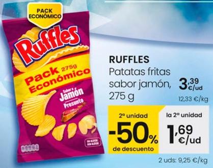 Oferta de Ruffles - Patatas Fritas Sabor Jamon por 3,39€ en Eroski