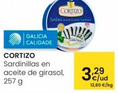 Oferta de Cortizo - Sardinillas En Aceite De Girasol por 3,29€ en Eroski