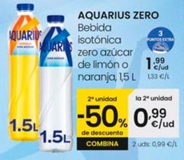 Oferta de Aquarius - Bebida Isotonica Zero Azucar De Limon O Naranja por 1,99€ en Eroski