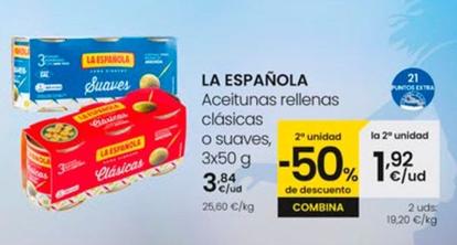 Oferta de La Española - Aceitunas Rellenas Clasicas O Suaves por 3,84€ en Eroski