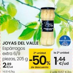 Oferta de Joyas Del Valle - Esparragos Extra 6/9 Piezas por 2,89€ en Eroski