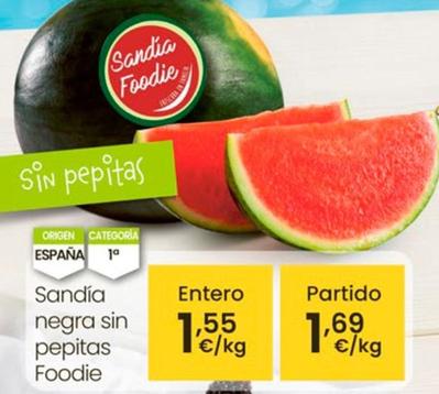 Oferta de Sandía Nehra Sin Pepitas Foodie por 1,55€ en Eroski