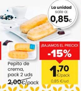 Oferta de Pepito De Crema,Pack 2 Uds  por 1,7€ en Autoservicios Familia